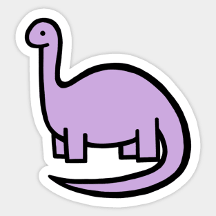 Lilac Dinosaur on Pastel Pink Sticker